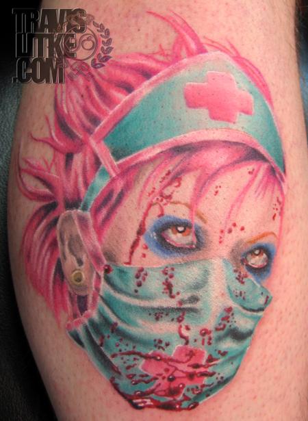Travis Litke - Blood Soaked Nurse Tattoo